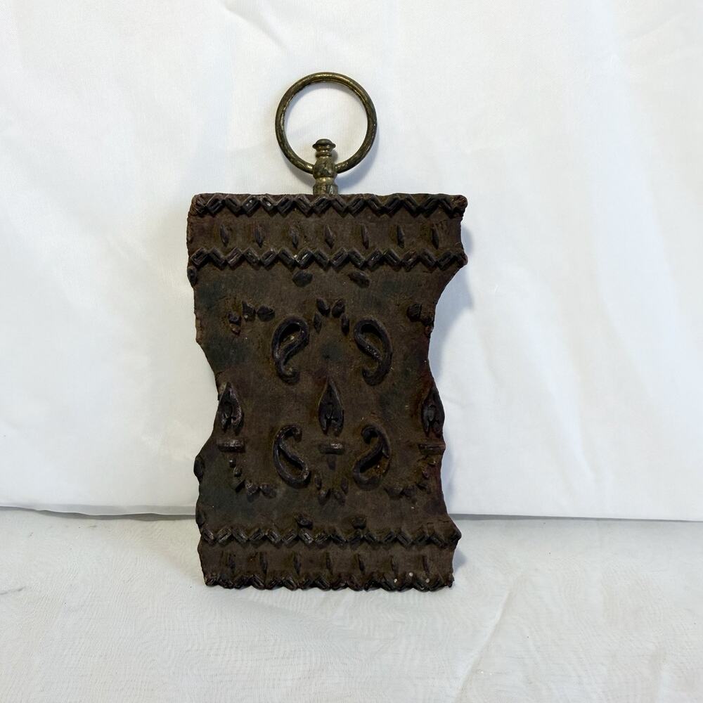 Antique Hand Carved Wooden Printing Textile Block Made In India Paisley Pattern